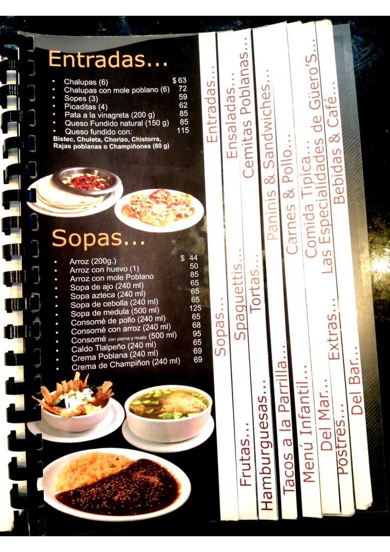 Güeros Restaurante Menu - Image 1